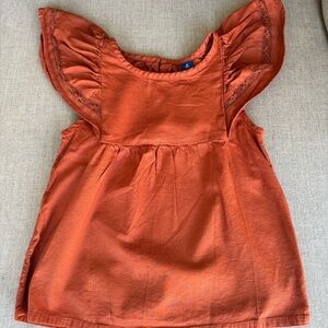 Old Navy, Rust Orange, Flutter Sleeve, Blouse, Size M (8)